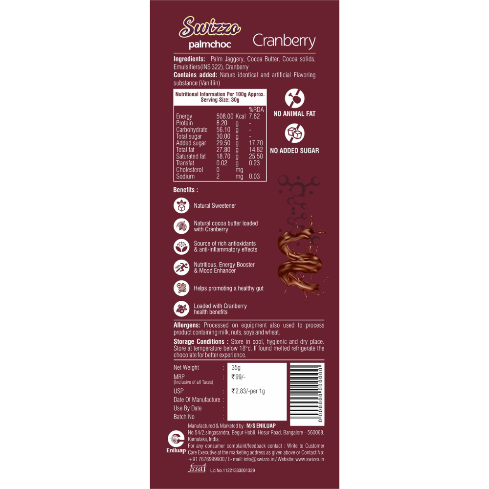 Swizzo Palm Choc-Cranberry - Image 2